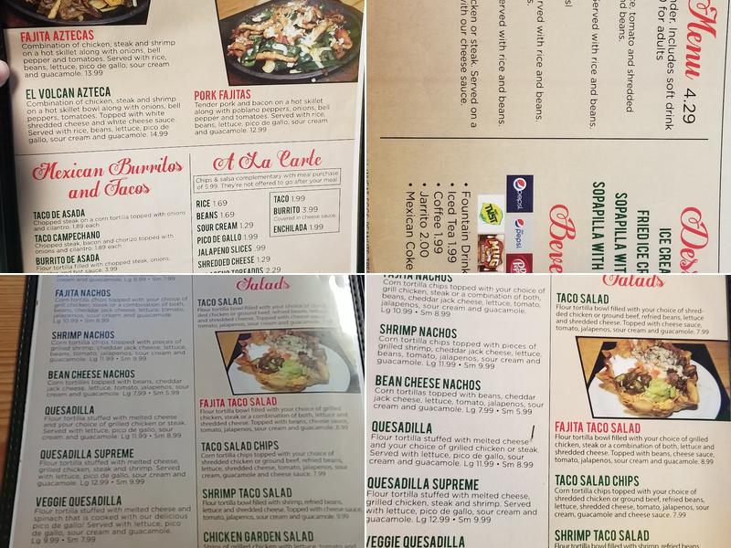 El Azteca Mexican Restaurant Menu