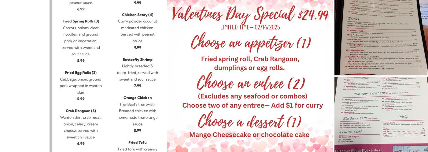 Thai Basil Menu