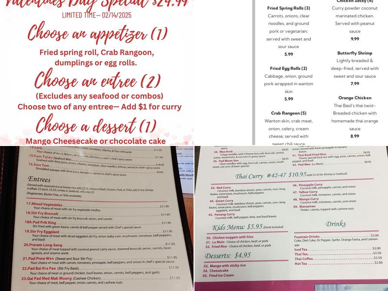 Thai Basil Menu