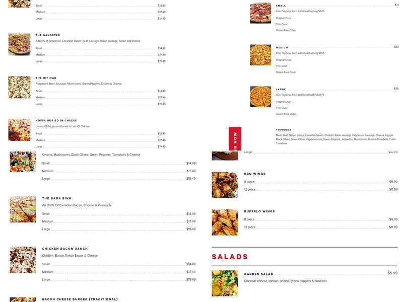 Goodfella's Pizzeria Menu