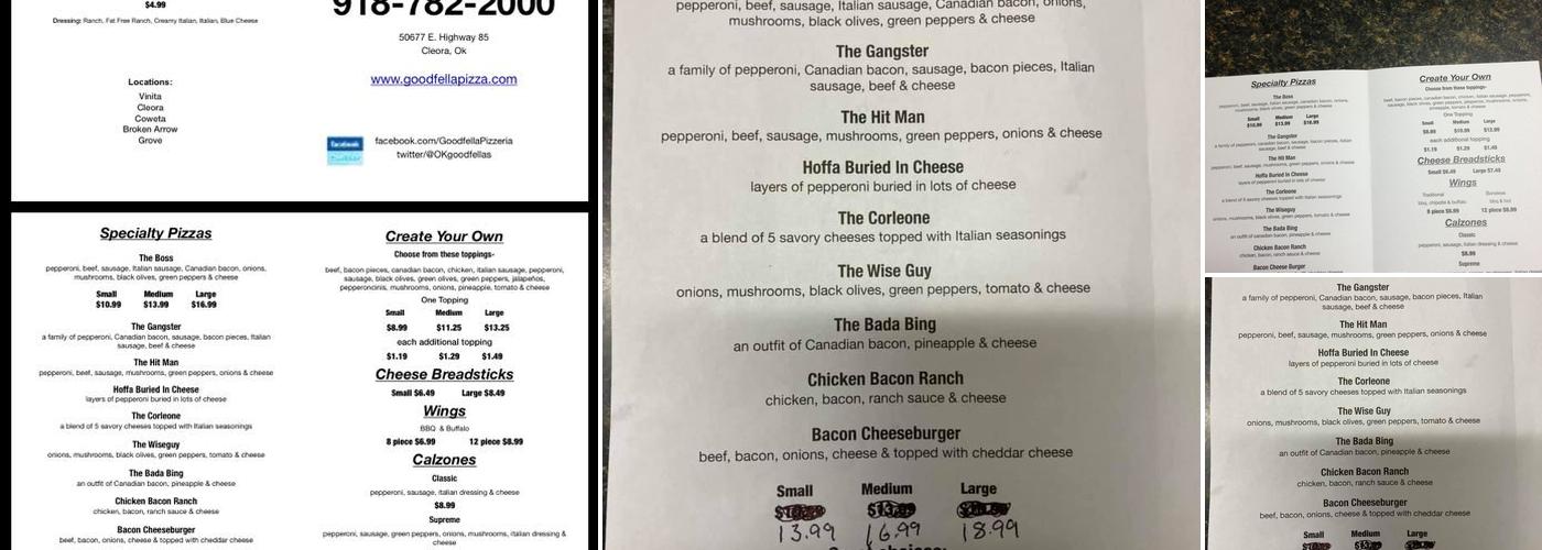 Goodfella's Pizzeria Menu