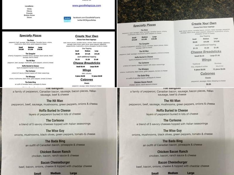 Goodfella's Pizzeria Menu