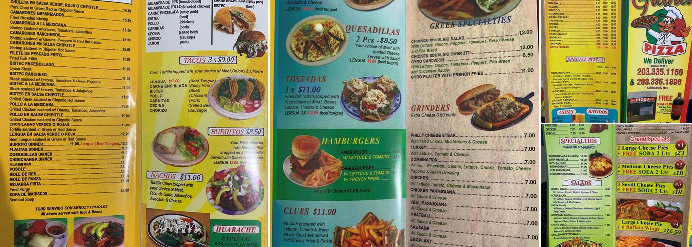 Grand Pizza Pasta & Subs Menu