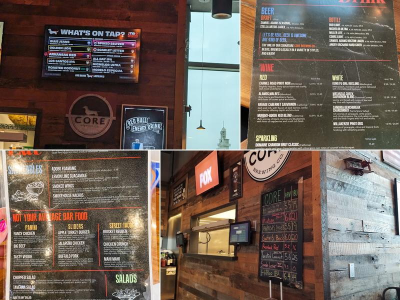Core Brewing Company, XNA Menu