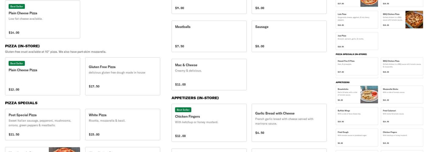 The Post Menu