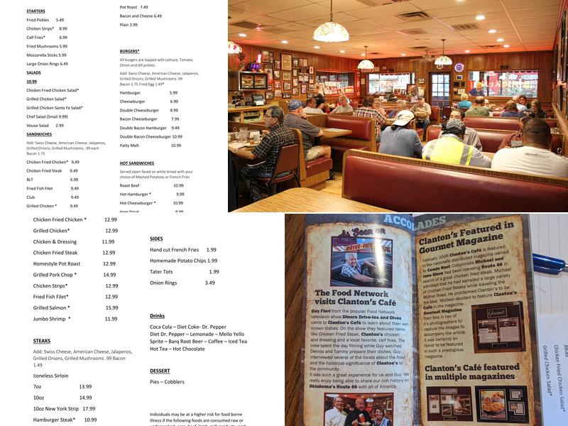 Clanton's Cafe Menu