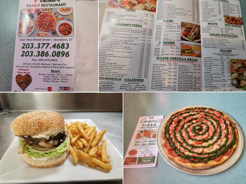 Gregory's Pizza Menu