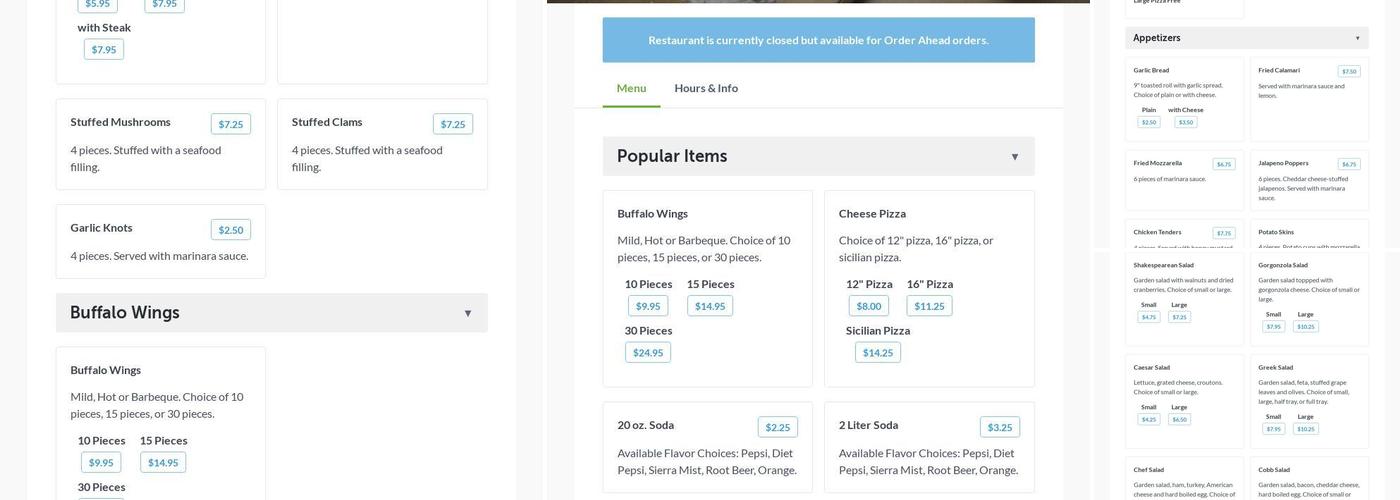 Jerry's Shakespeare Pizza Menu