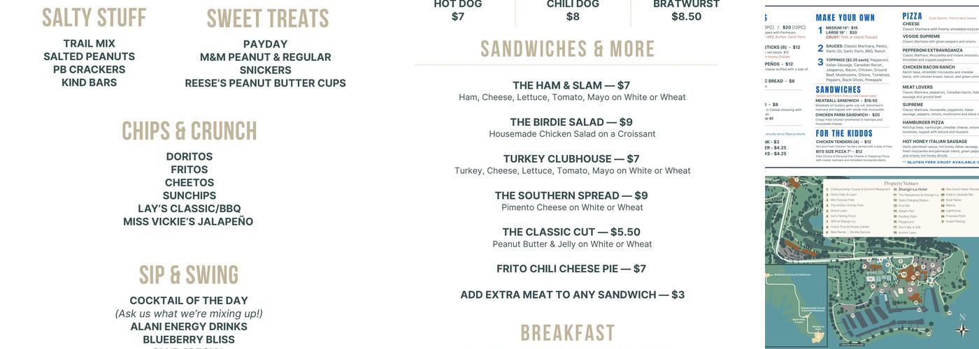The Summit Restaurant Menu