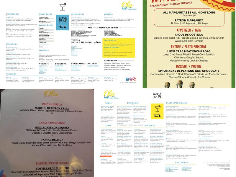 Ola Latin Kitchen Menu