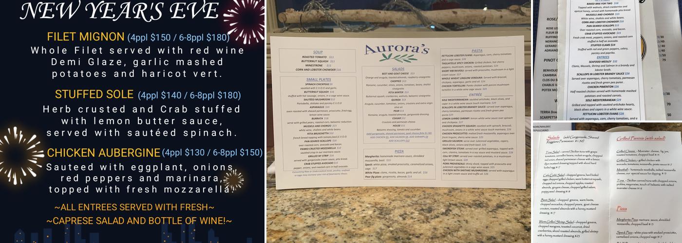 Aurora’s Menu