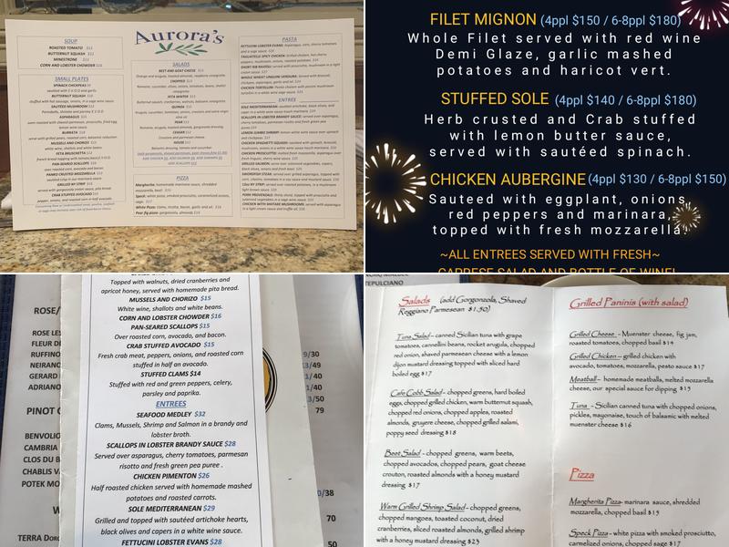 Aurora’s Menu