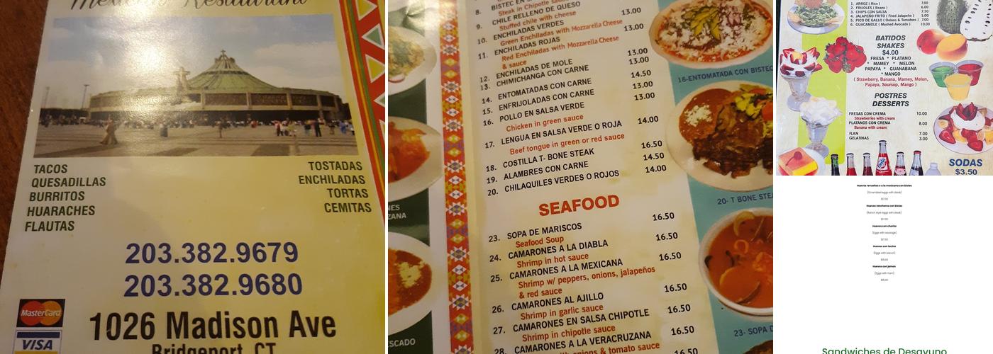 Paraiso Restaurant Menu