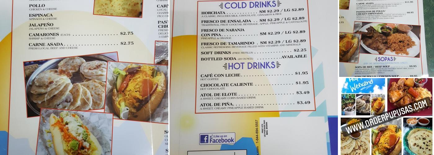 Doña Maria's Pupuseria Menu