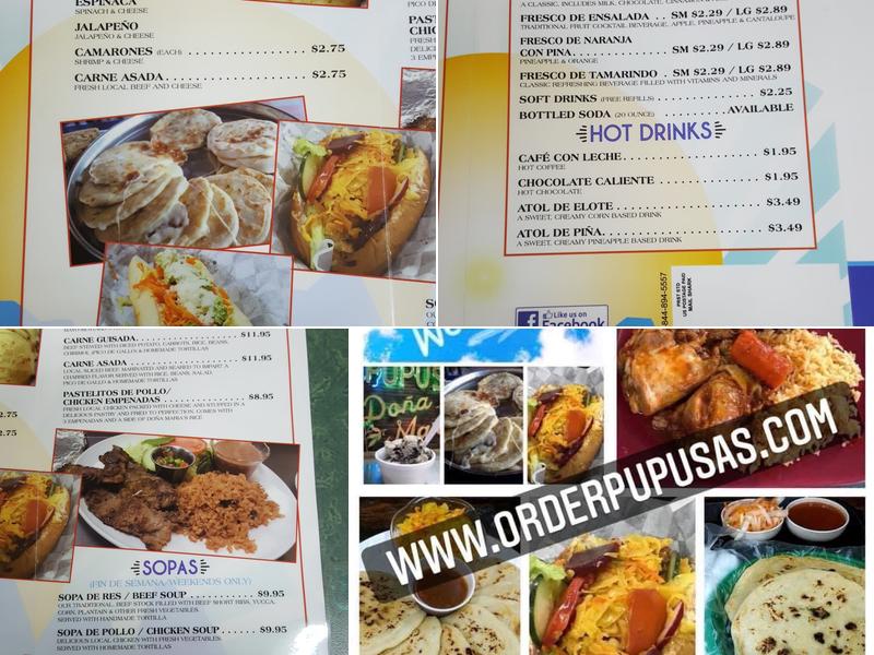 Doña Maria's Pupuseria Menu