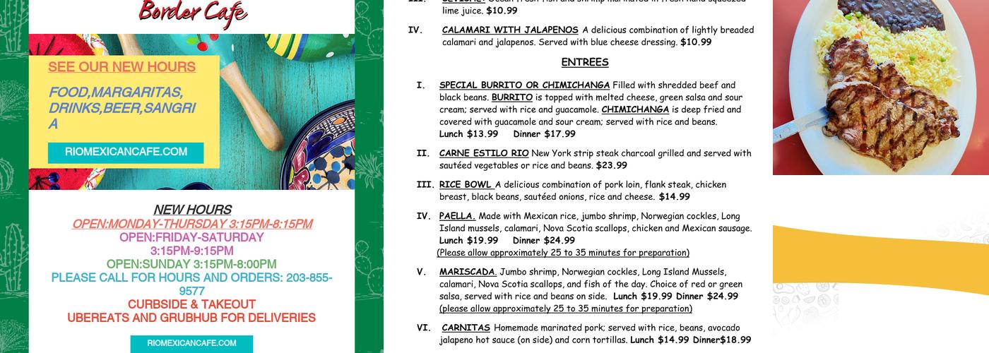RIO Border Cafe Menu