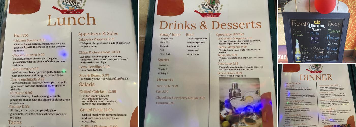La Cocinita Mexican Cafe Menu