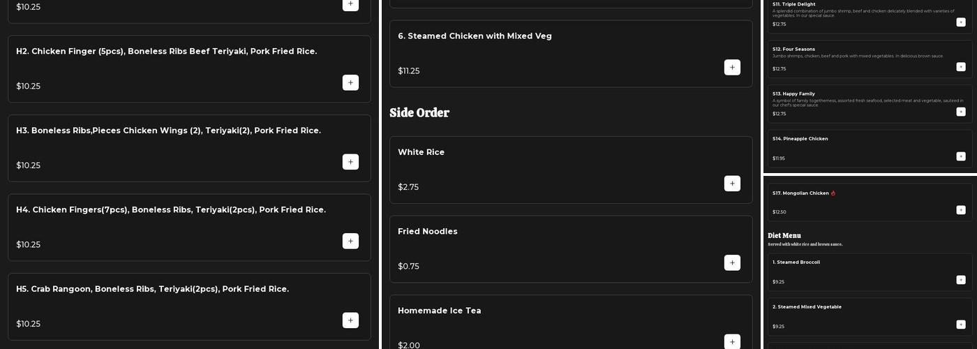 Oriental - Chinese Restaurant Menu