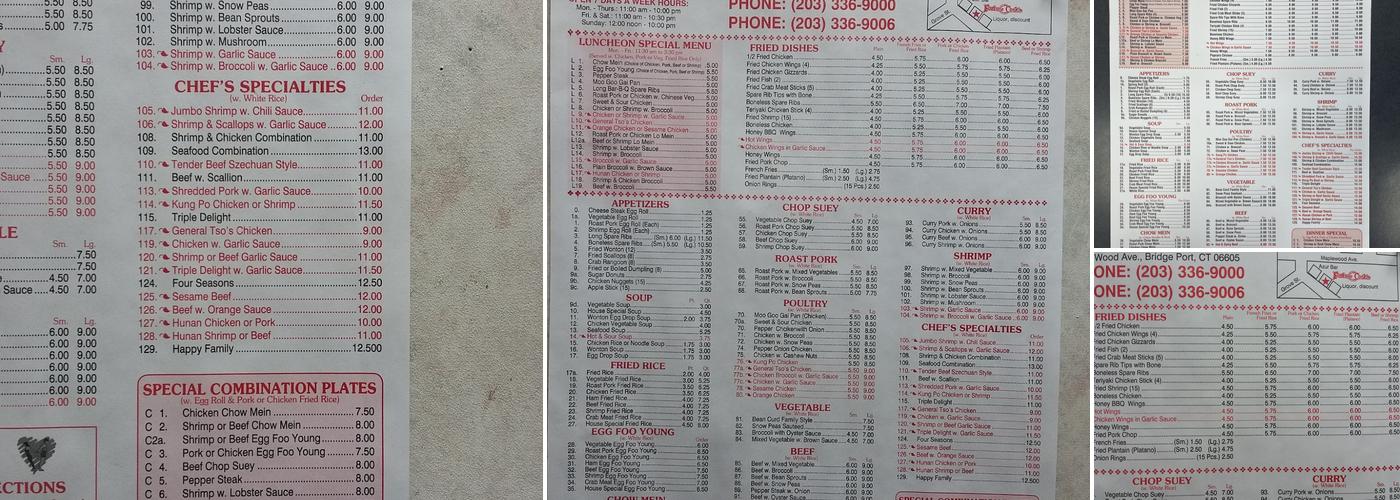 Fortune Cookie Menu
