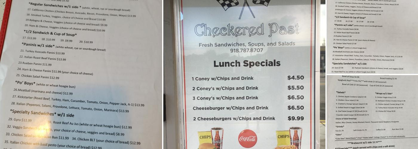 Checkered Past Menu