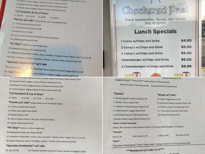 Checkered Past Menu