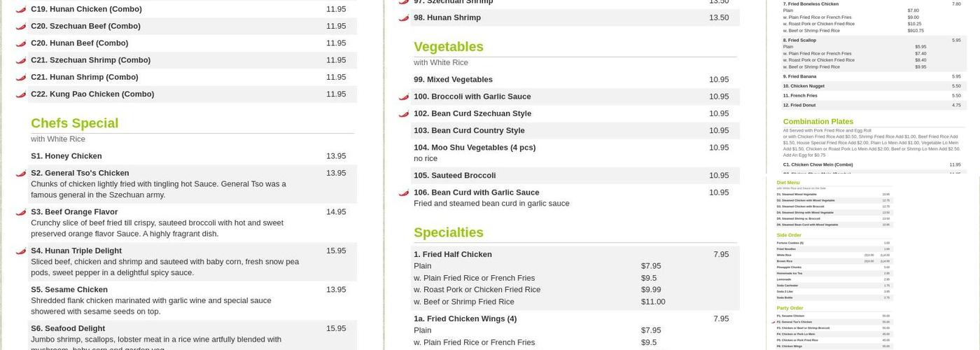 CT NO1 Chinese Restaurant Menu