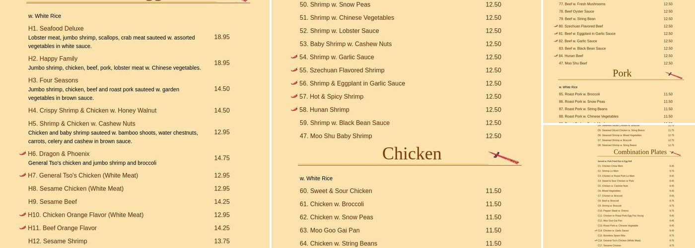 China King Menu