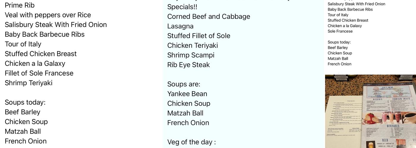 Galaxy Diner-Restaurant Menu