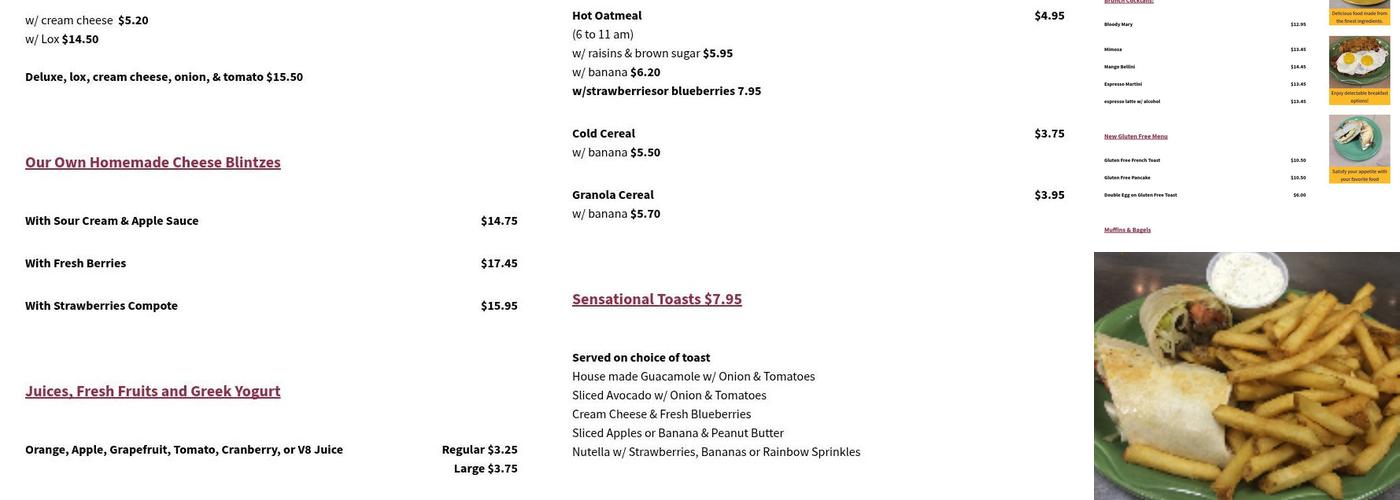 Circle Diner Menu