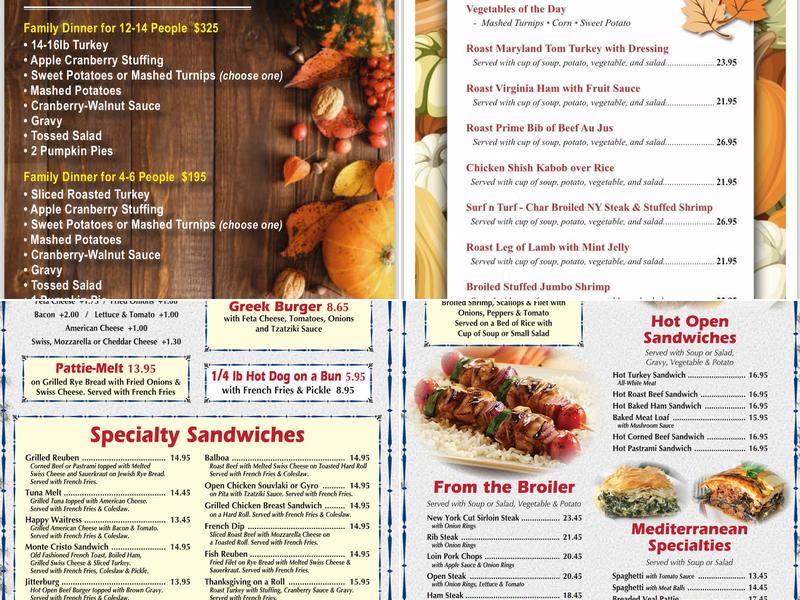 Blue Colony Diner Menu