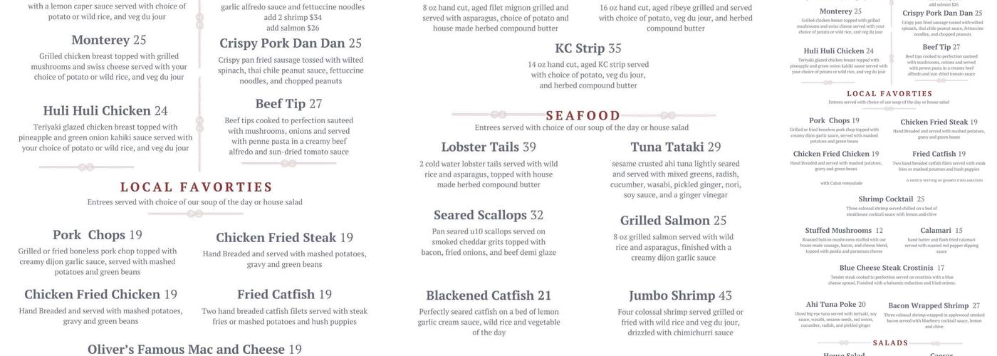 Lighthouse Restaurant Menu