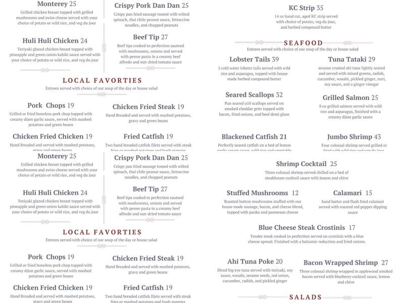 Lighthouse Restaurant Menu