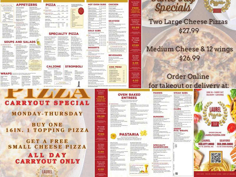 Laurel Pizzeria Menu