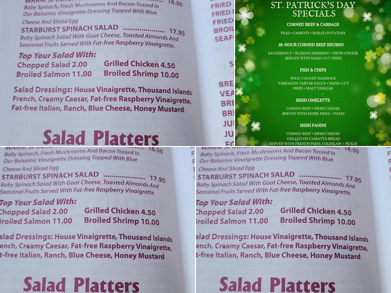 Candlelight Diner Menu