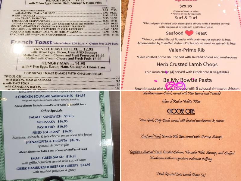 Greek Island Diner Menu