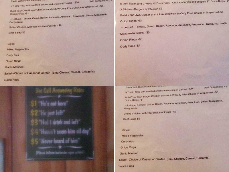 Nineteenth Hole Restaurant Menu