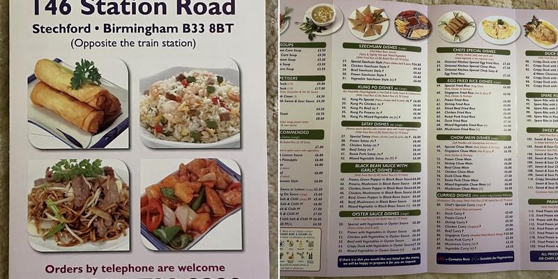 Oriental Kitchen Menu