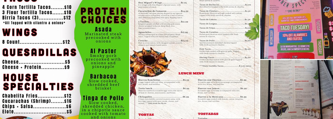 Tacos Chabelita Menu