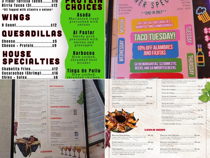 Tacos Chabelita Menu