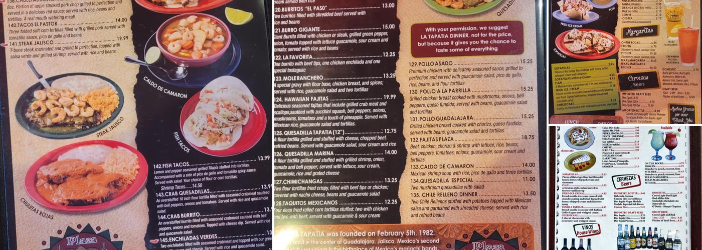 Plaza Tapatia Menu