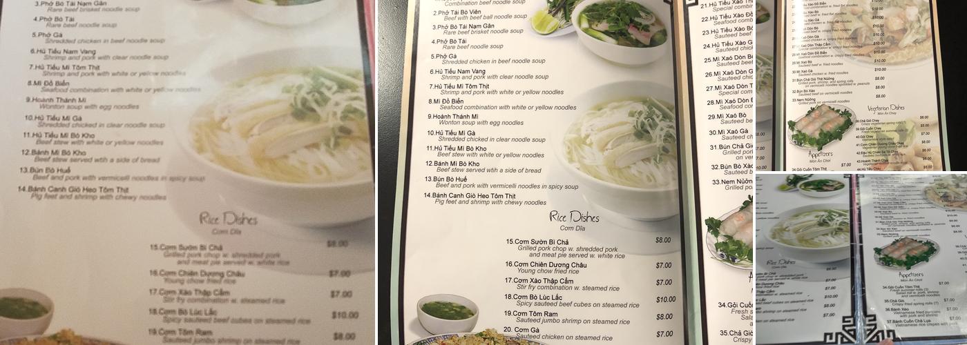 Pho Saigon Menu