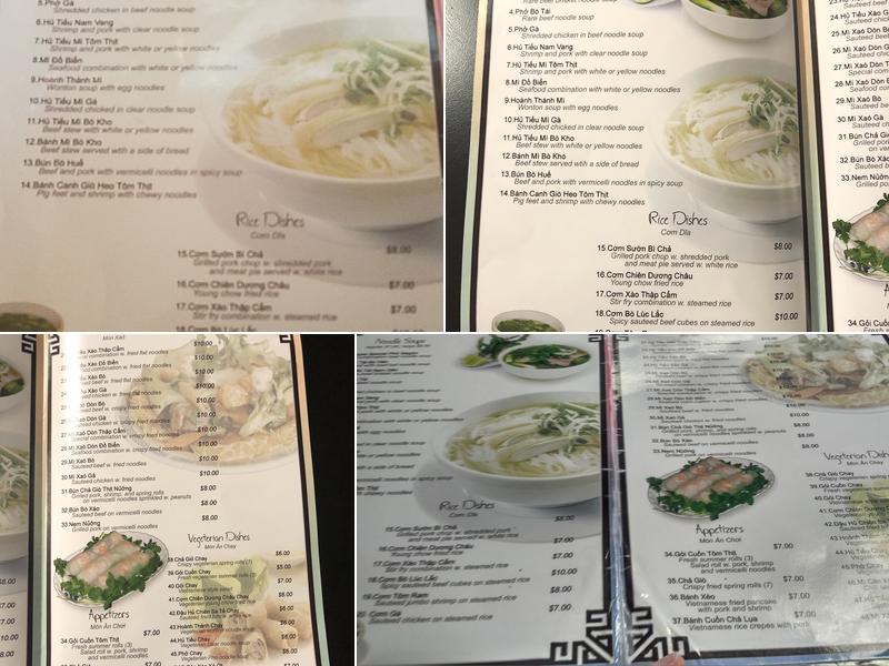 Pho Saigon Menu