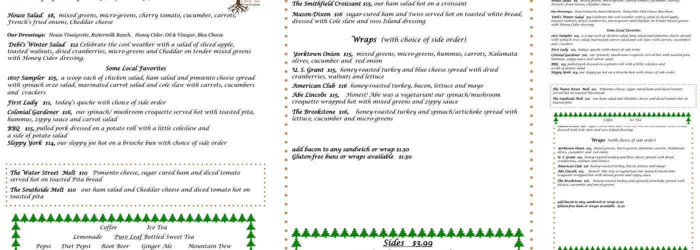 Carrot Tree Kitchens Menu