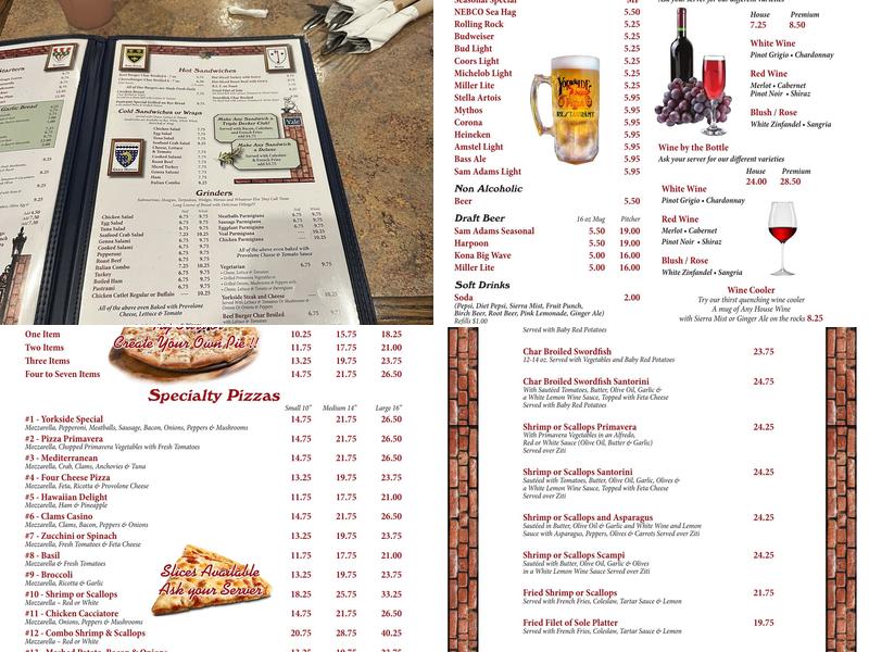 Yorkside Pizza & Restaurant Menu