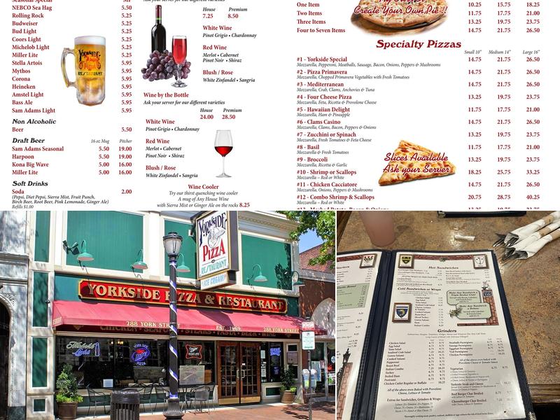 Yorkside Pizza & Restaurant Menu