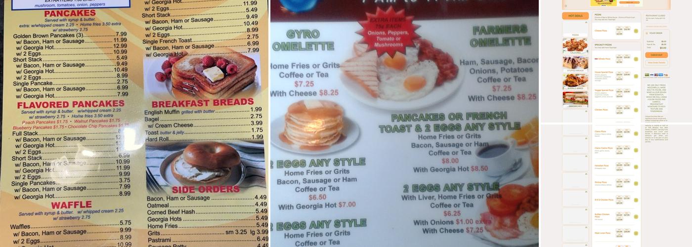 Triple AAA Pizza Restaurant Menu