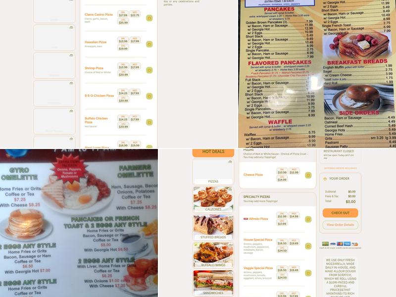 Triple AAA Pizza Restaurant Menu