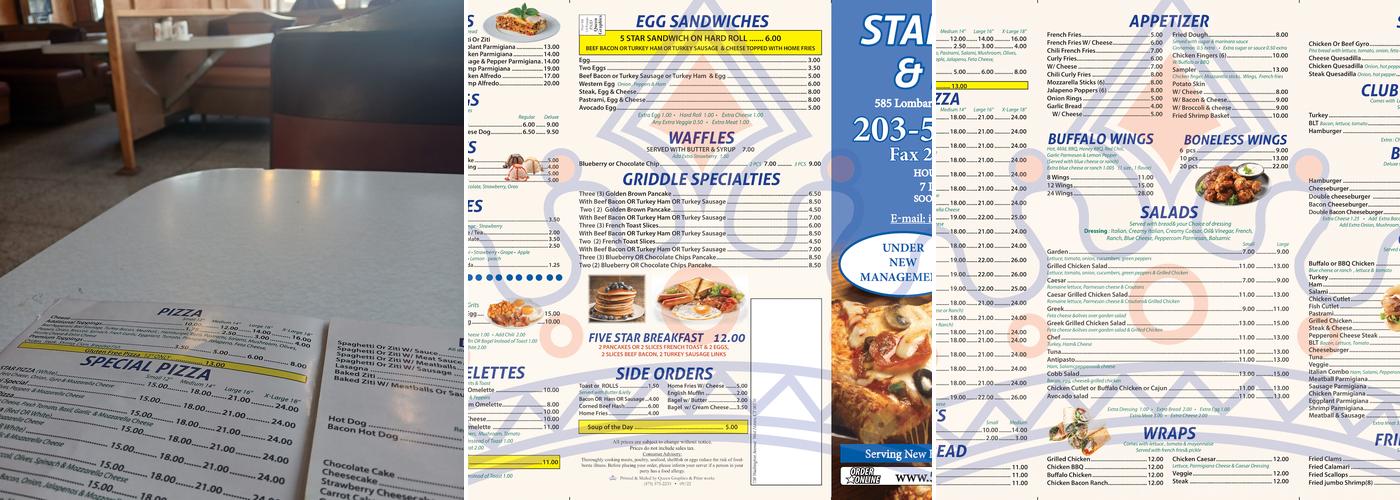 Star Diner & Pizza Menu