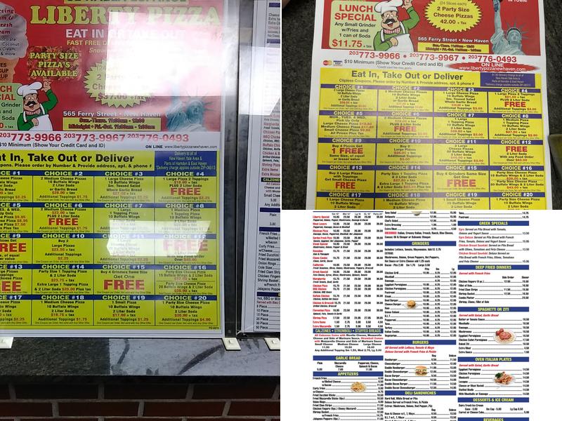 Liberty Pizza Menu