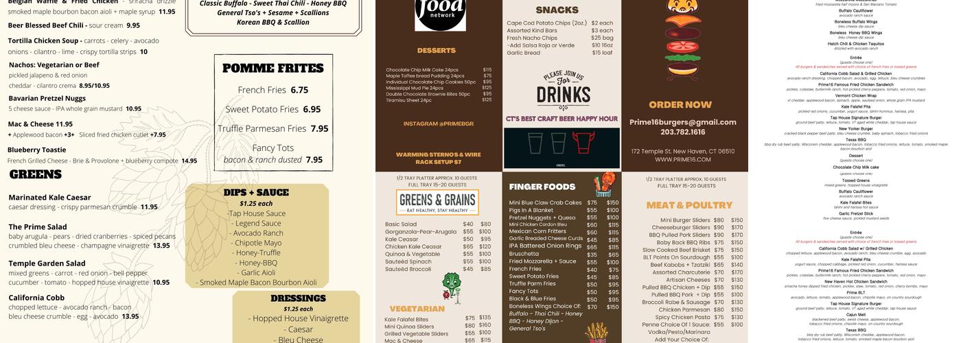 Prime 16 Menu